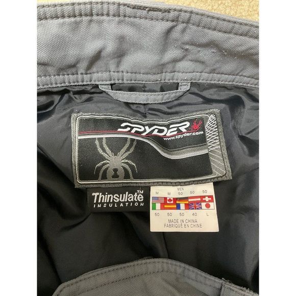 Spyder Mens  XTL Gray Ski Pants Thinsulate Insulation Medium - Picture 7 of 10